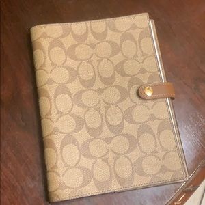 Coach leather notebook and cover